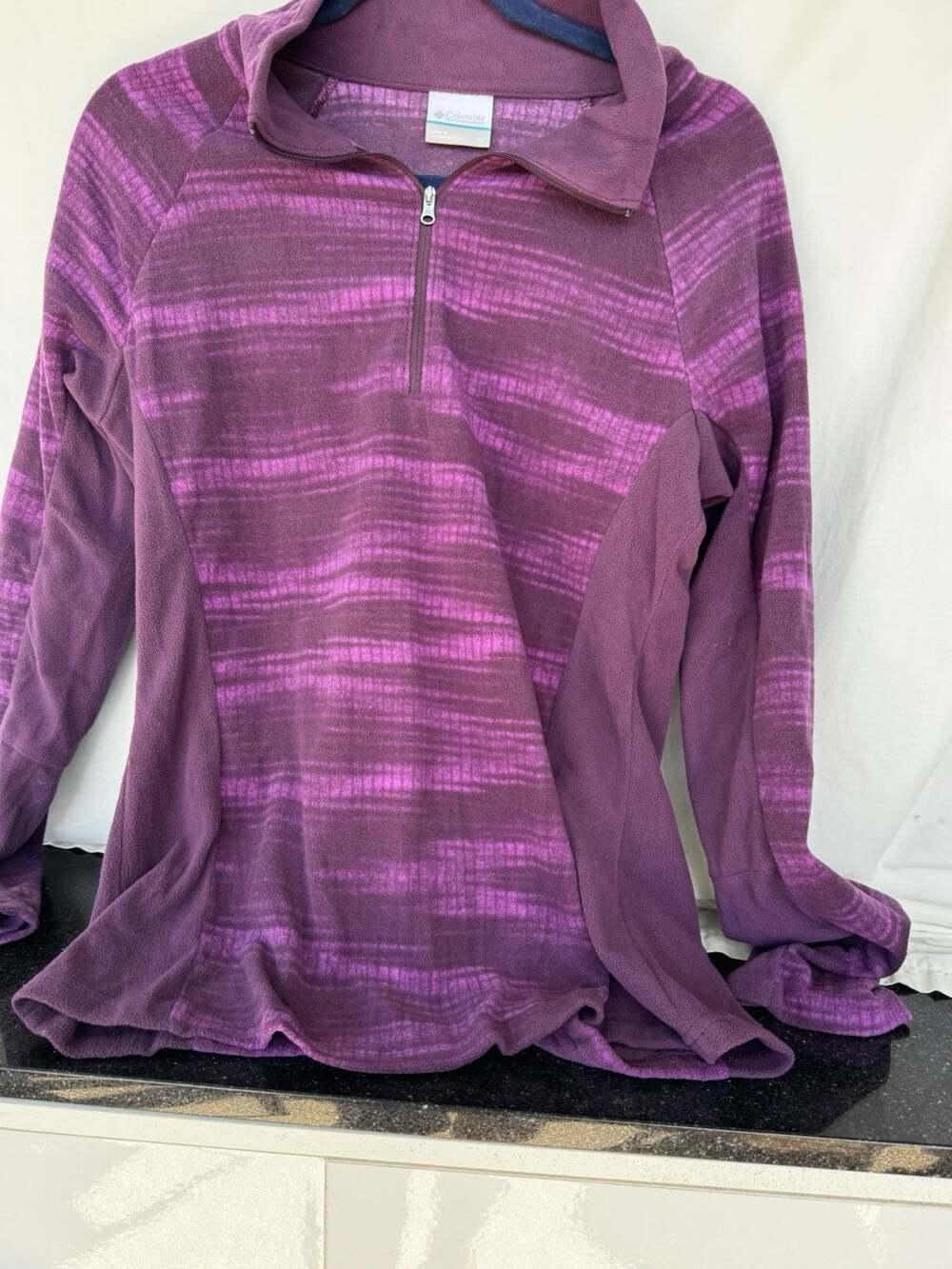 Columbia Women's Super soft Fleece 1/4 Zip Purple tie-dye ombre Med